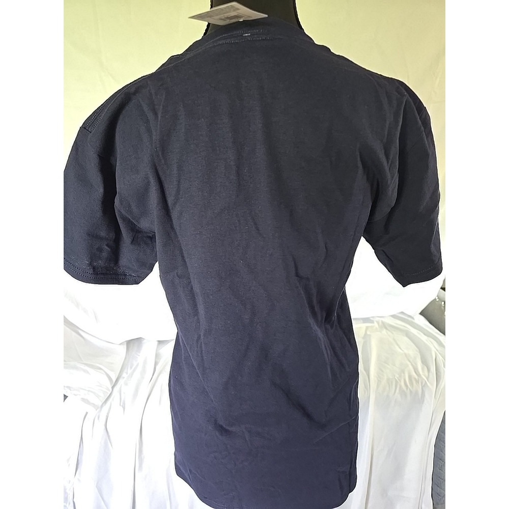 Hanes Mens Short Sleeve Plain Cotton Crew Neck Blank T-Shirt Blue Sz Small - Picture 3 of 10